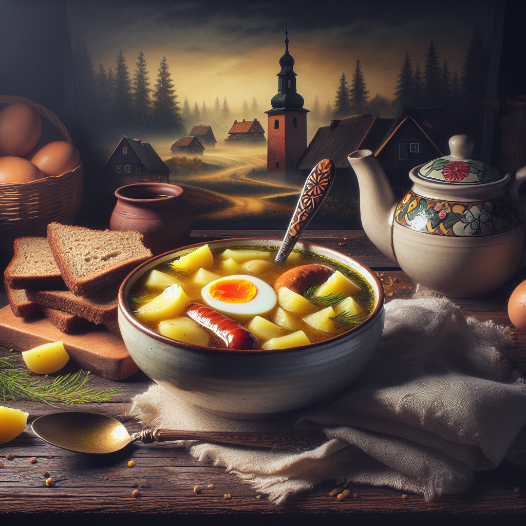 Przepis na żurek z ziemniakami, kiełbasą i jajkiem – tradycyjne danie kuchni polskiej